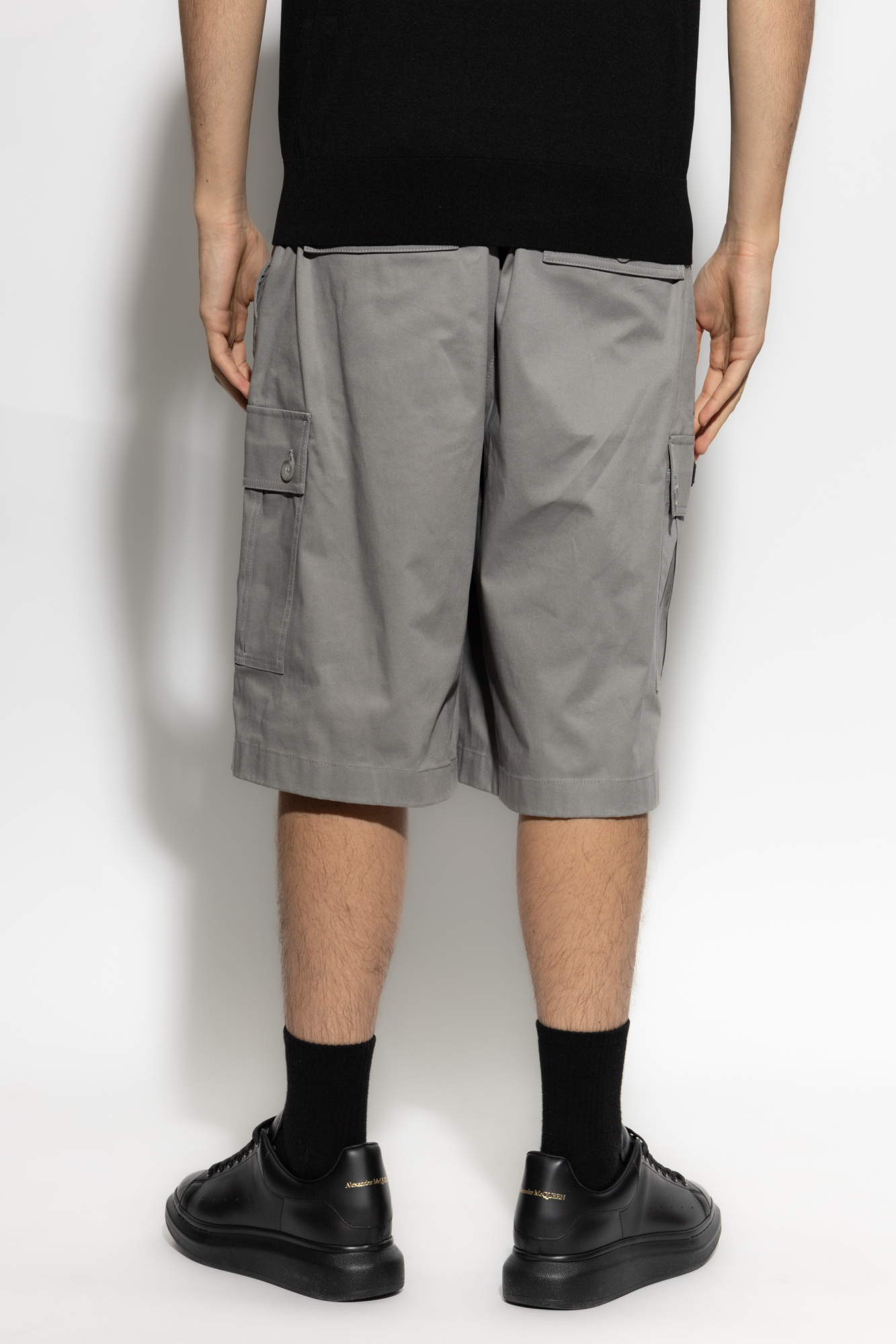 【massnoun】22SS★ D-RING NYLON CARGO SHORT PANTS Regular Fit Nylon Cargo Shorts - Black - Men | H&M US